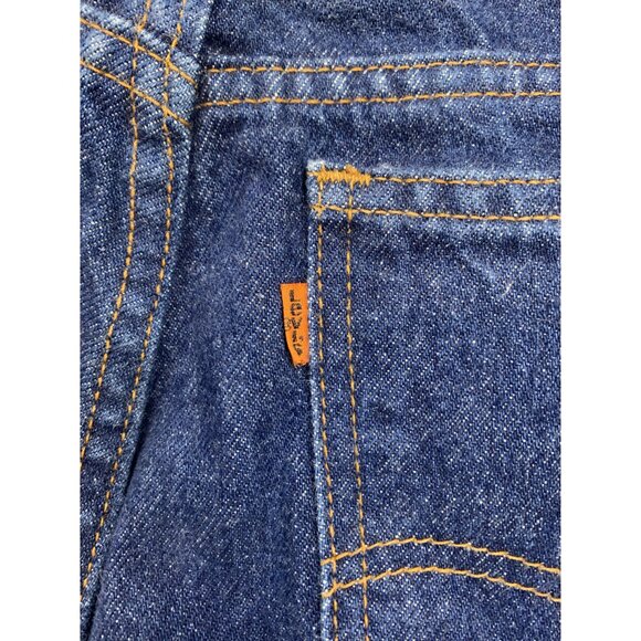 70's Levis 517 Men's W34 L28 Bootcut Jeans Orange tab Blue Denim Vintage - Picture 8 of 10